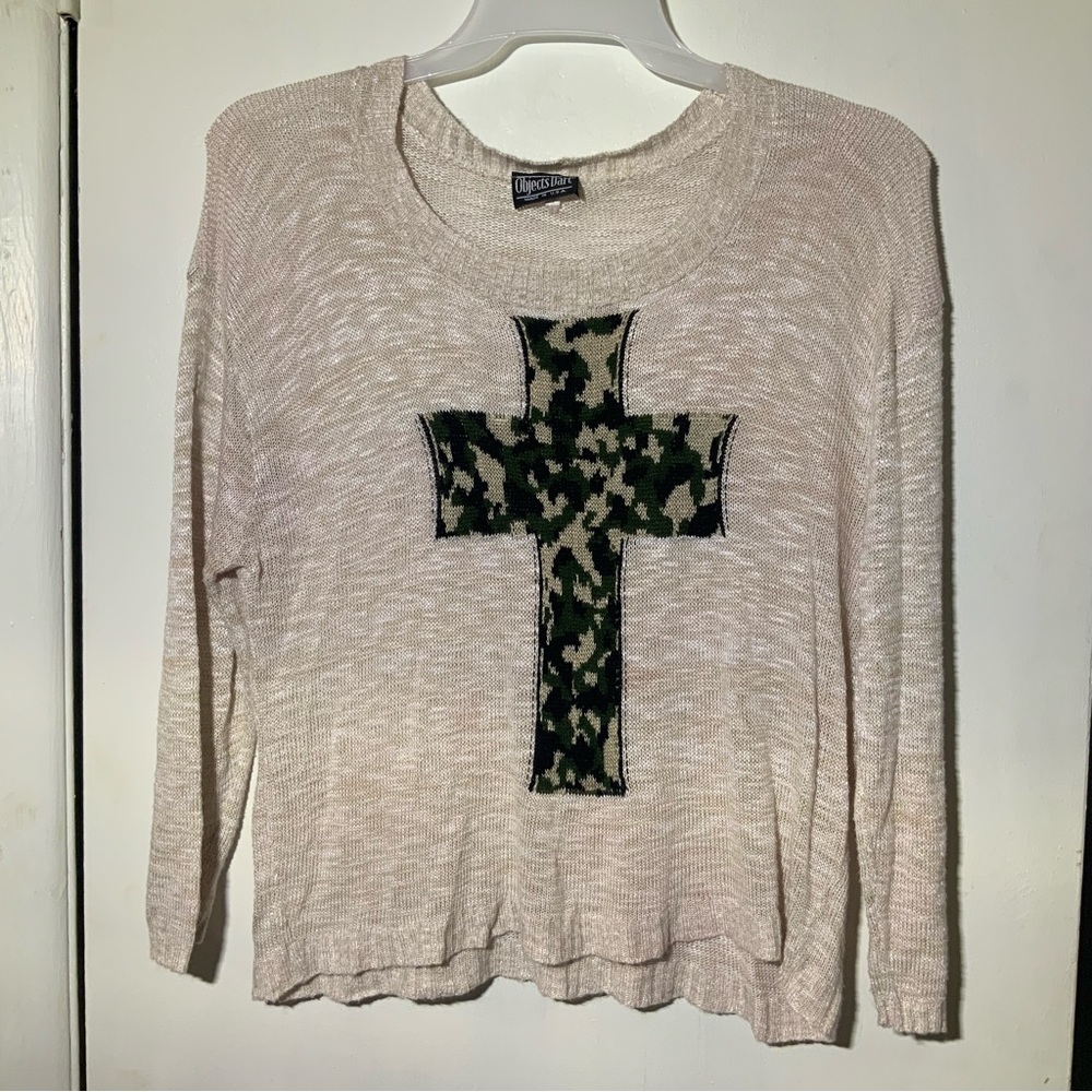 Objects D’Art Camouflage Cross Top Sz L